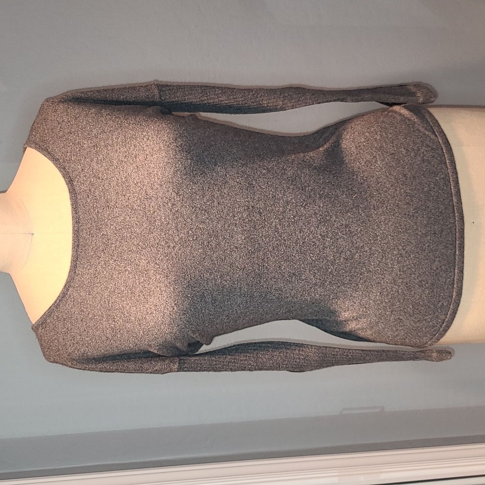 Lightweight silk and cashmere sweater with leather detailing